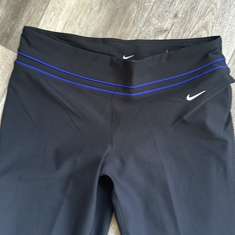 Nike Pants Dri fit size Medium black wide ankle lounge athletic pants - Picture 2 of 9